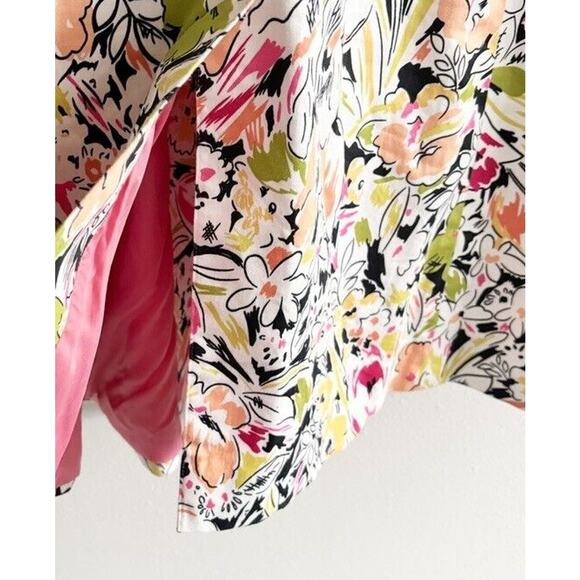 Kenar Jacket Women 8P Trench Coat Multicolor Floral Cotton Lined Bright Vibrant - Picture 8 of 12